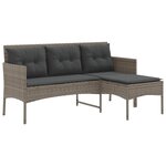 vidaXL Ensemble de canapé de jardin avec coussin 2 Pièces polyrotin