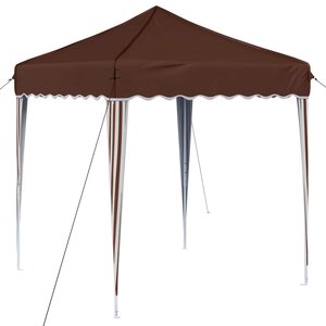 vidaXL Tente de fête pop-up 195 x 195 x 245 cm Marron Tissu Oxford