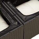 vidaXL Salon de jardin 4 Pièces avec coussins noir résine tressée