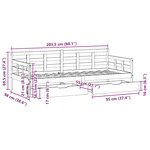 vidaXL Lit de jour avec tiroirs sans matelas 90x200 cm bois massif