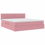 vidaXL Lit de rangement LED avec matelas Rose 180 x 200 cm Velours