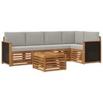 vidaXL Ensemble de canapés d'extérieur 5 pc Naturel et gris clair