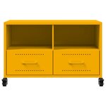 vidaXL Meuble TV jaune moutarde 68x39x43 5 cm acier