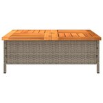 vidaXL Table de jardin gris 70x70x25 cm résine tressée et bois acacia