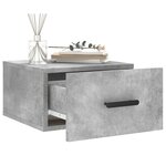 vidaXL Table de chevet murale gris béton 35x35x20 cm