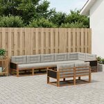 vidaXL Ensemble de canapés d'extérieur 8 pc Naturel et Gris clair