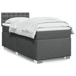 vidaXL Sommier à lattes de lit et matelas Gris foncé 90x190 cm Tissu