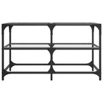 vidaXL Table basse avec dessus en verre transparent 78 5x40x45cm acier