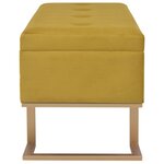 vidaXL Banc avec compartiment de rangement 105 cm Moutarde Velours