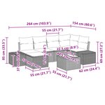 vidaXL Ensemble de canapé de jardin 7 pièces avec coussins Beige Poly Rattan