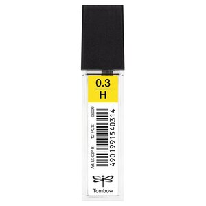 Etui de 12 Mine pour porte-mine pointe calibrée 0 3 mm dureté H TOMBOW