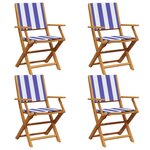 vidaXL Chaises de jardin pliantes lot de 4 tissu et bois massif