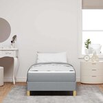 vidaXL Lit à ressorts avec matelas Gris clair 100 x 200 cm tissu