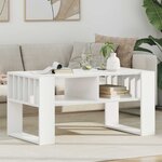 vidaXL Table basse Blanc 92 x 49 5 x 45 cm Bois d'ingénierie