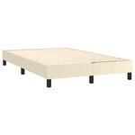 vidaXL Lit à sommier tapissier avec matelas Crème 120x200cm Similicuir