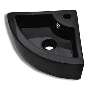 vidaXL Lavabo avec trou de trop-plein 45x32x12 5 cm Noir