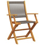vidaXL Chaises de jardin lot de 2 gris bois d'acacia et polypropylène