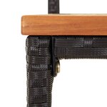 vidaXL Ensemble de bar jardin 3 Pièces noir poly rotin/bois massif acacia