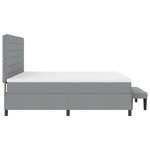 vidaXL Lit Box Spring avec matelas et banc gris clair 200x200 cm tissu