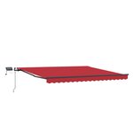 Store rétractable manuel vidaXL avec LED Rouge 450x350 cm