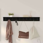 vidaXL Porte-manteau mural Chêne noir 100 x 10.5 x 10.5 cm