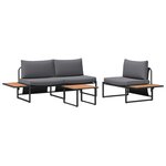 Ensemble de canapé de jardin 3 pièces vidaXL avec coussins anthracite