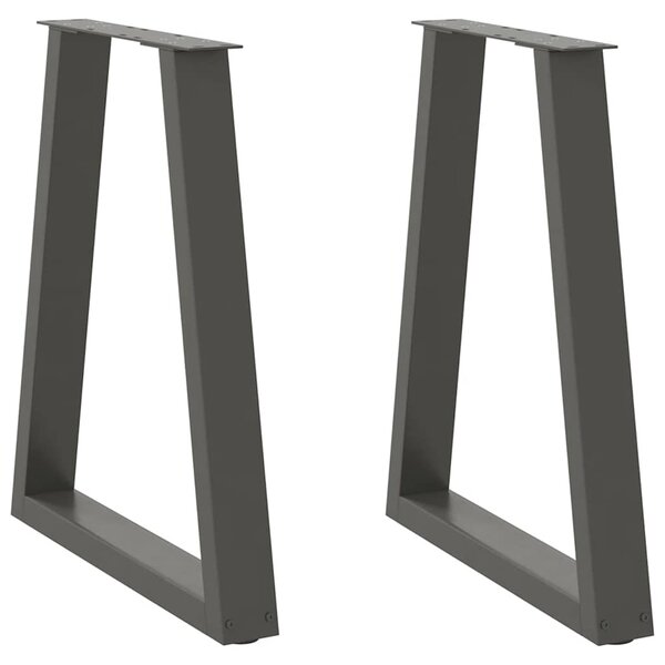 vidaXL Pieds de table à manger en V 2 pièces Anthracite 60 x (72-73 3) cm Acier