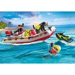PLAYMOBIL 71464 - Action Heroes Bateau de pompier et scooter des mers