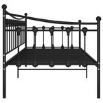 vidaXL Cadre de canapé-lit sans matelas noir métal 90x200 cm