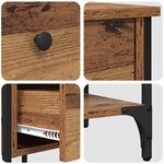 vidaXL Cabinet de chevet Marron 33 5 x 36 x 70 cm Bois Recyclé Solide