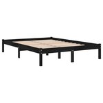 vidaXL Cadre de lit Noir Bois massif 140x190 cm