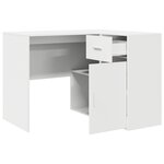 vidaXL Bureau d'angle blanc 102x88x75 cm en bois reconstitué