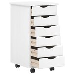 vidaXL Ensemble bureau et cabinet roulant MOSS 2 pc Blanc
