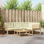 vidaXL Ensemble de canapés d'extérieur 5 pc Blanc et crème Polyester