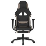 vidaXL Chaise de jeu de massage avec repose-pied Noir et taupe Tissu