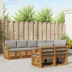 vidaXL Ensemble de canapés d'extérieur 8 pc Gris Naturel et Clair