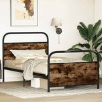 vidaXL Cadre de lit sans matelas 90x190cm chêne fumé bois d'ingénierie