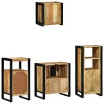 vidaXL Ensemble de mobilier de salle de bain avec étagère avec stockage avec porte 4 Pièces