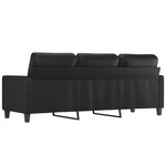 vidaXL Canapé à 3 places Noir 180 cm Similicuir