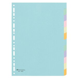 Intercalaires neutres a4 exacompta forever carte recyclée colorée 12 onglets - 1 jeu