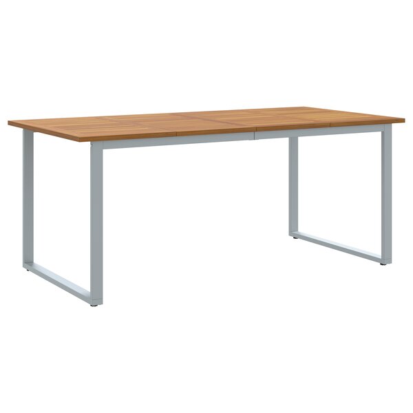 Table de repas extérieure vidaXL Grise 180x90x75 cm en acier et bois d'acacia