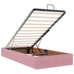 vidaXL Cadre de lit ottoman avec matelas rose 180x200 cm velours