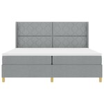 vidaXL Lit à ressorts avec matelas Gris clair 200 x 200 cm tissu