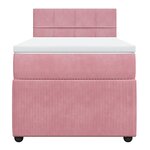 vidaXL Sommier à lattes de lit avec matelas Rose 100x200 cm Velours