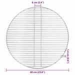 vidaXL Grille de barbecue Argent 60 x 60 cm Acier inoxydable