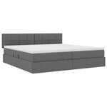 vidaXL Lit avec rangement et matelas Gris foncé 200 x 200 cm