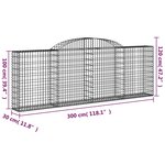 vidaXL Paniers à gabions arqués 5 Pièces 300x30x100/120 cm fer galvanisé