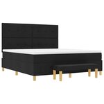 vidaXL Lit à ressorts avec tête de lit Noir 200 x 180 cm tissu