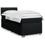 vidaXL Sommier à lattes de lit et matelas Noir 80x200 cm Tissu