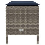 vidaXL Pouf de Jardin Gris et bleu marine 80 x 38 x 42 cm Rotin PE